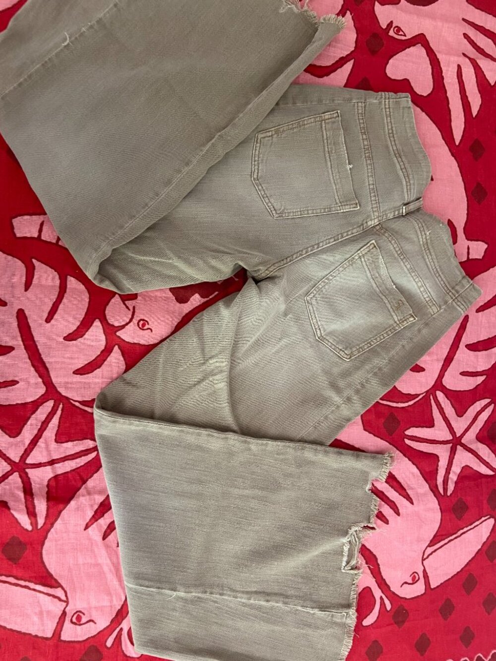 Anthropologie Pilcro wide leg flare taupe raw hem jean size 26 - Picture 3 of 3